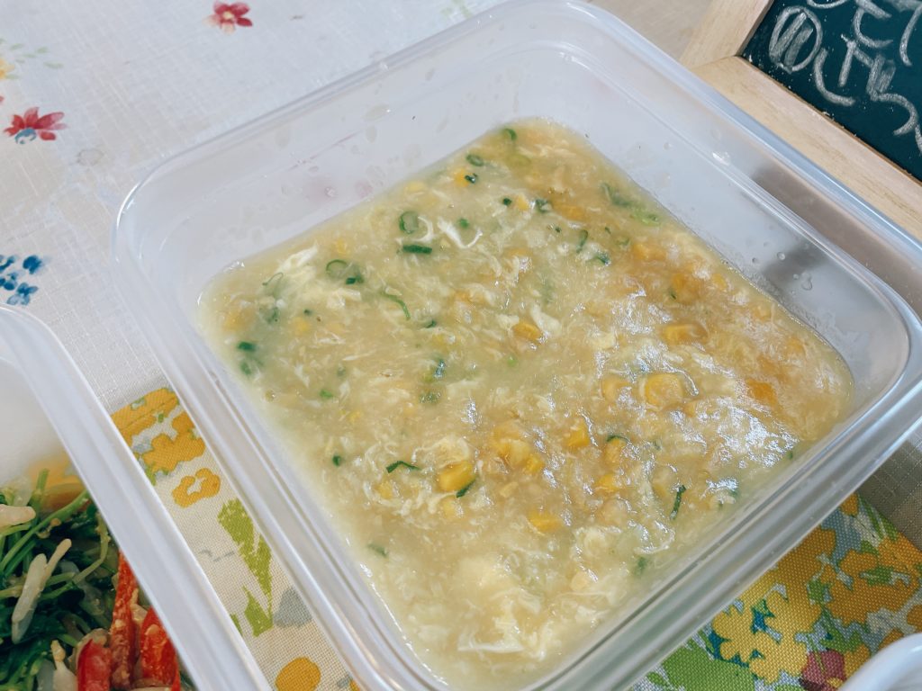 料理教室マンツーマン中華コーンスープ