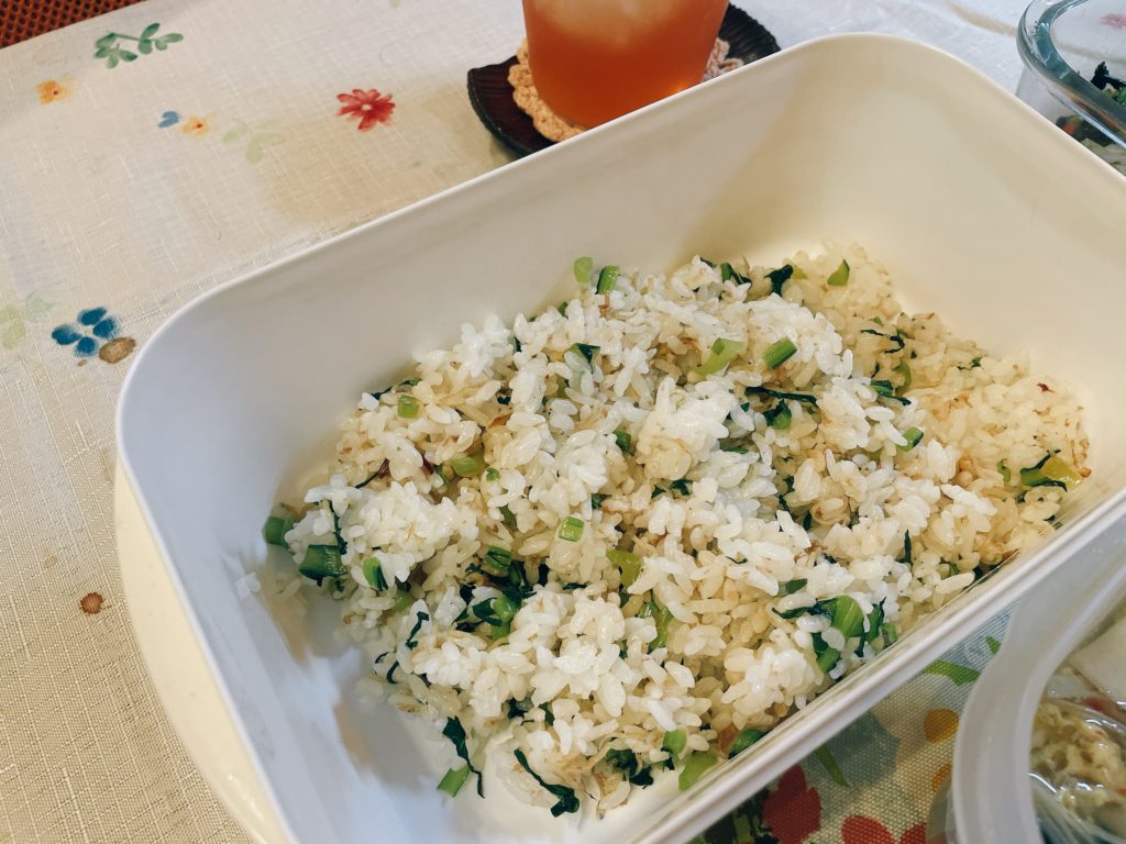 料理教室マンツーマン小松菜ご飯