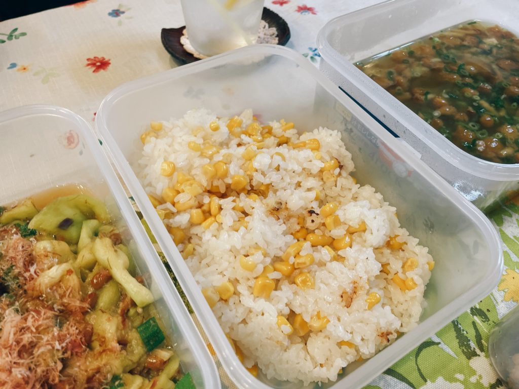 料理教室マンツーマン等もろこしご飯