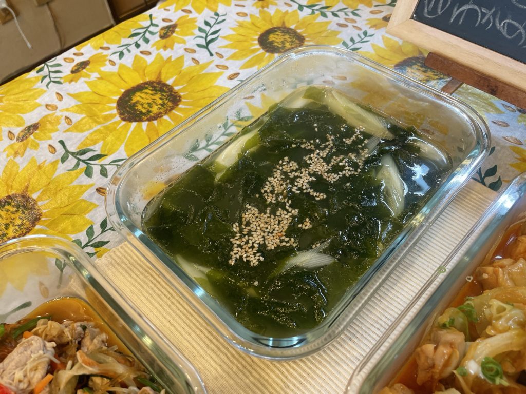 料理教室マンツーマンわかめスープ