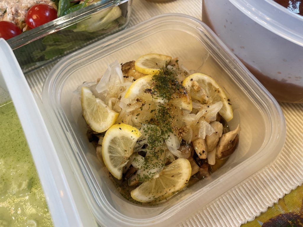 料理教室マンツーマンきのこマリネ