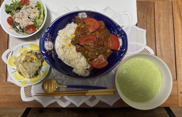 料理教室マンツーマンハヤシライスセット盛り付け