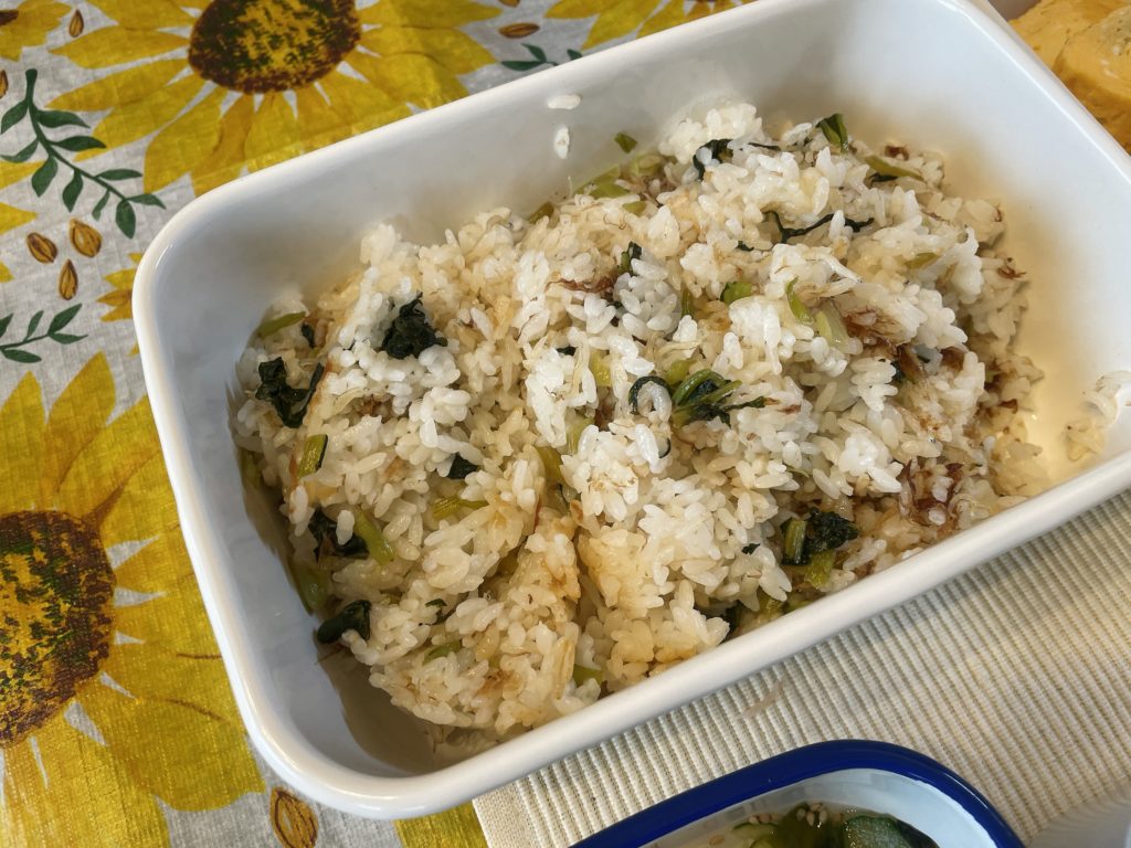 料理教室マンツーマン小松菜ご飯