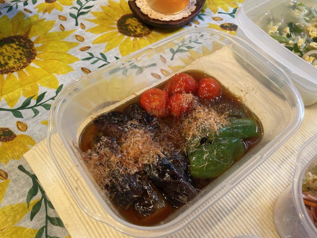 料理教室マンツーマン茄子煮浸し