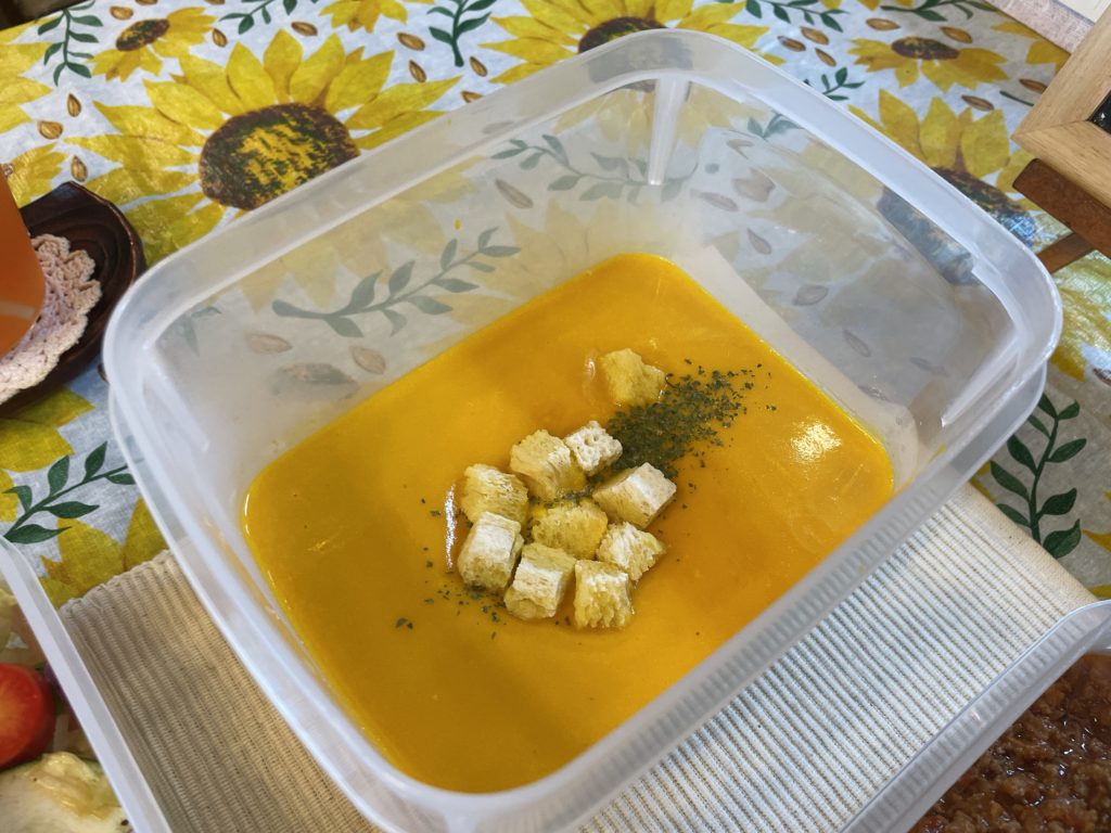 料理教室マンツーマンカボチャポタージュ