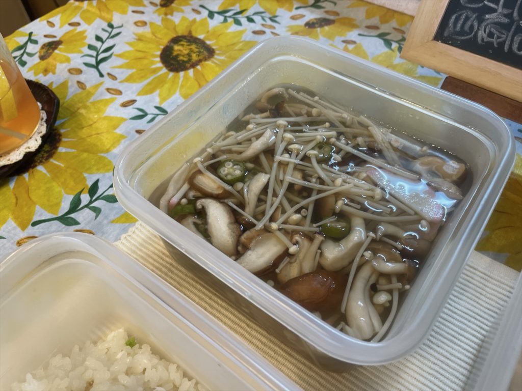 料理教室マンツーマンかまぼこオクラ吸い物