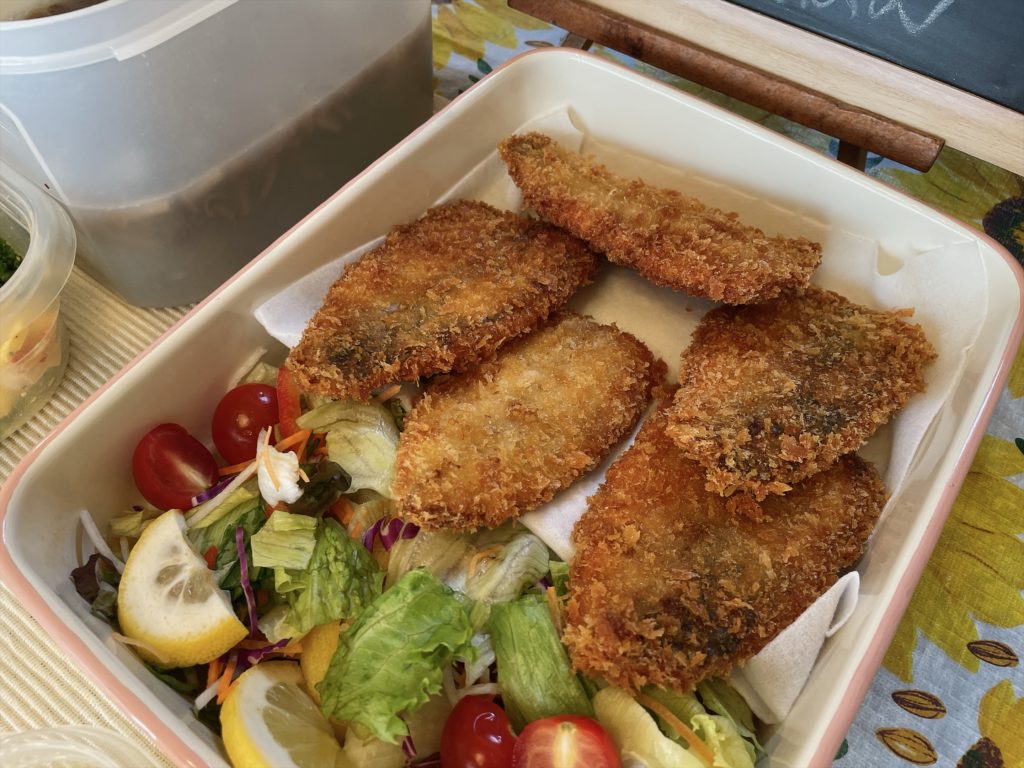 料理教室マンツーマンアジフライ