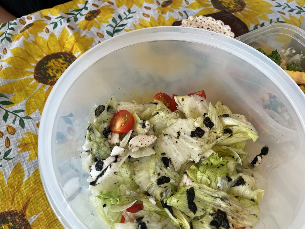料理教室マンツーマン長芋レタスサラダ