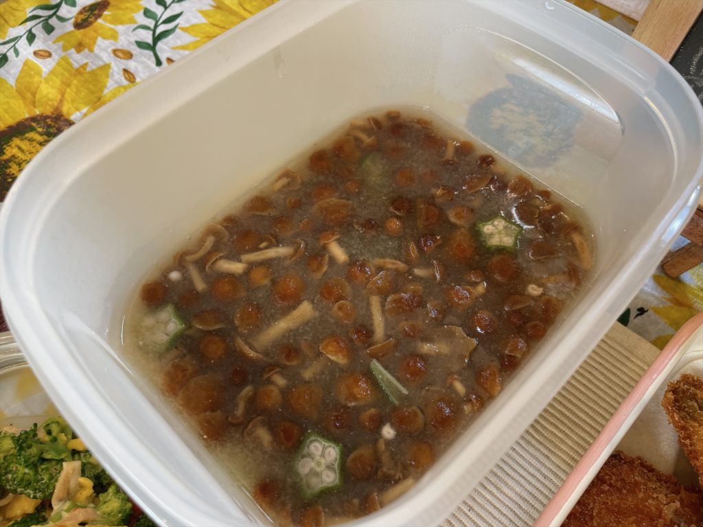 料理教室マンツーマンおくら味噌汁
