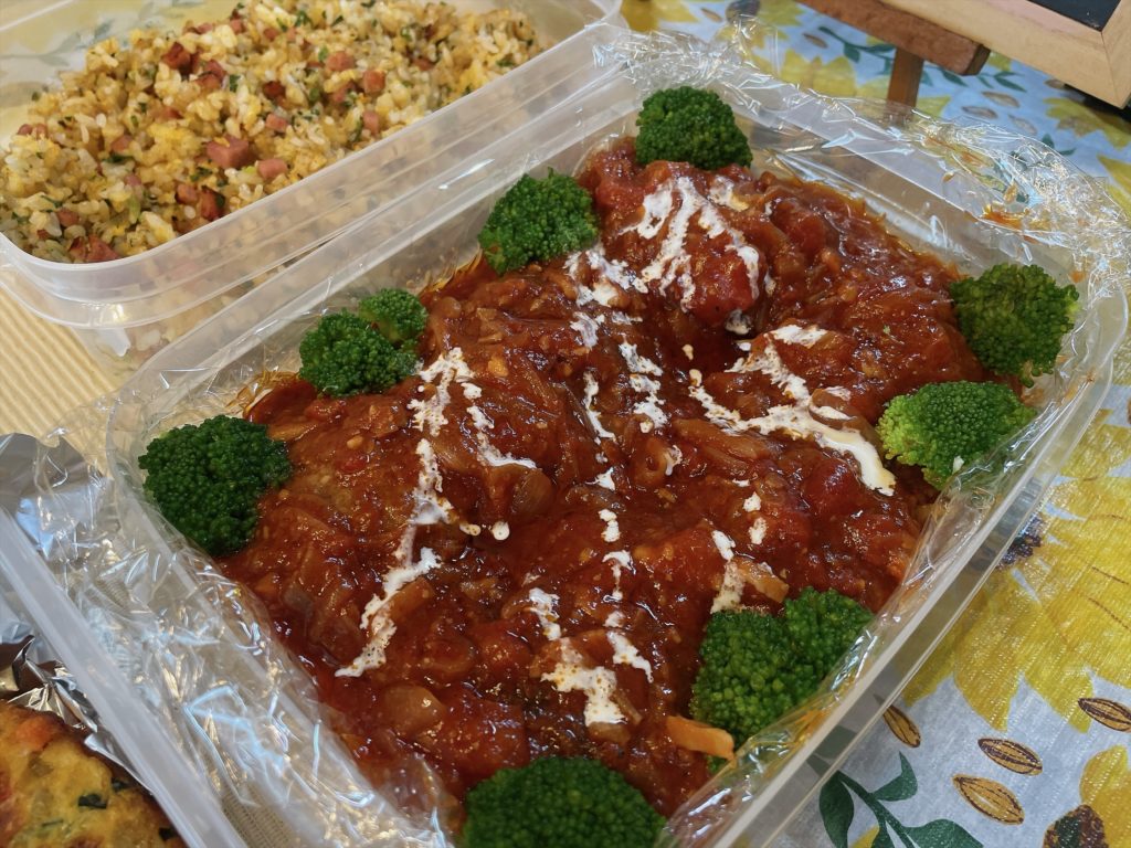 料理教室マンツーマントマト煮込みハンバーグ