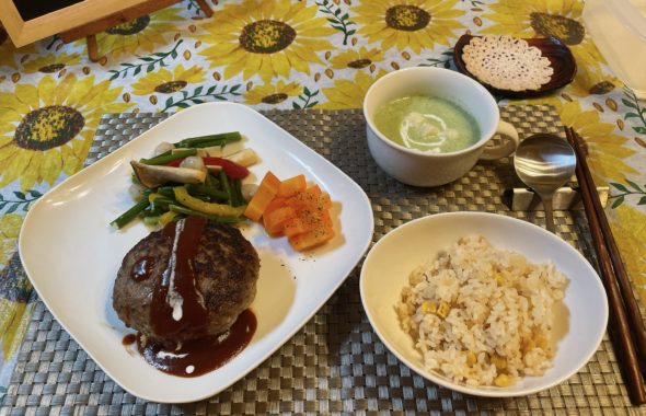 料理教室マンツーマンデミハンバーグセット実食