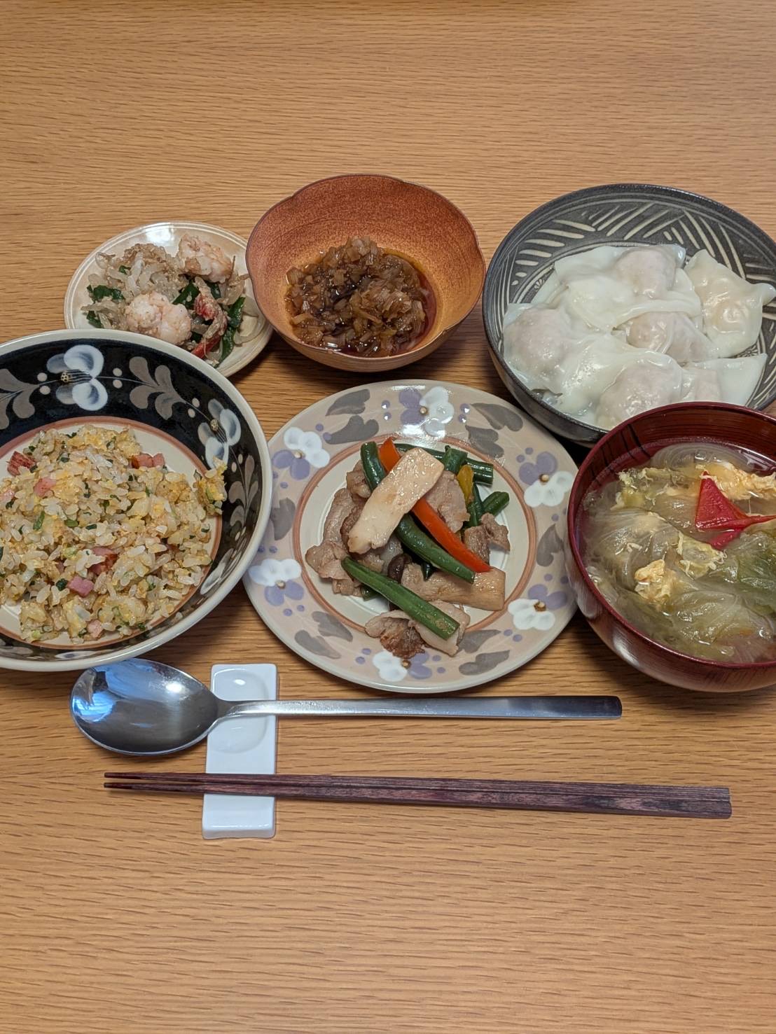 料理教室マンツーマン水餃子セット盛り付け