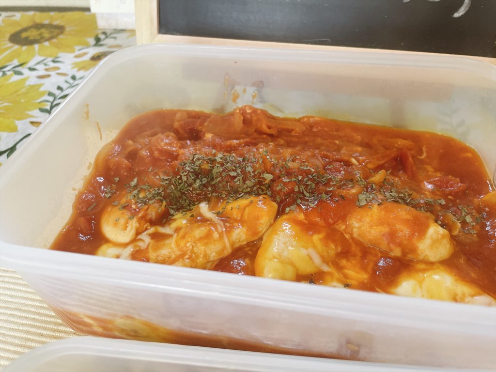 料理教室マンツーマンささみトマトチーズ焼き