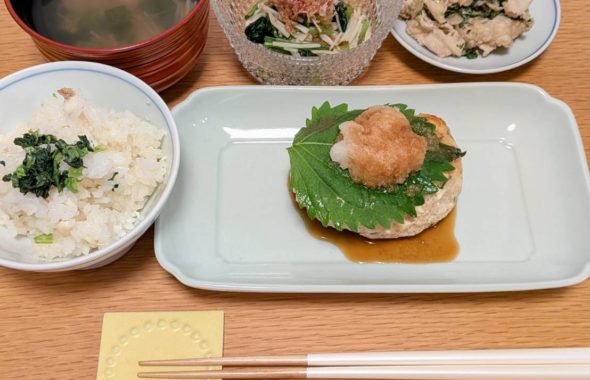 料理教室マンツーマン豆腐ハンバーグセット盛り付け
