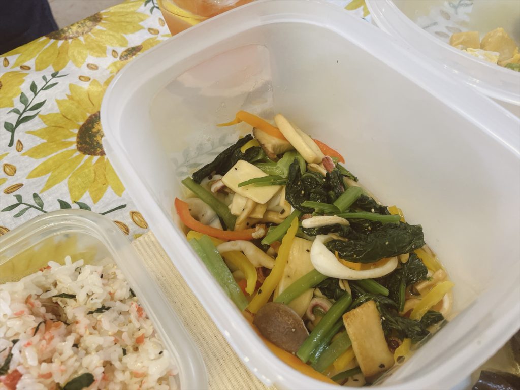 料理教室マンツーマイカ小松菜ソテー