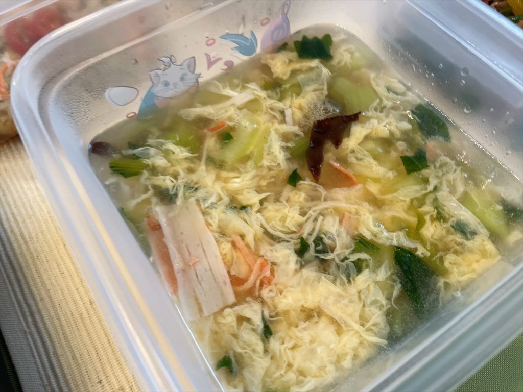 料理教室マンツーマンカニカマ卵スープ