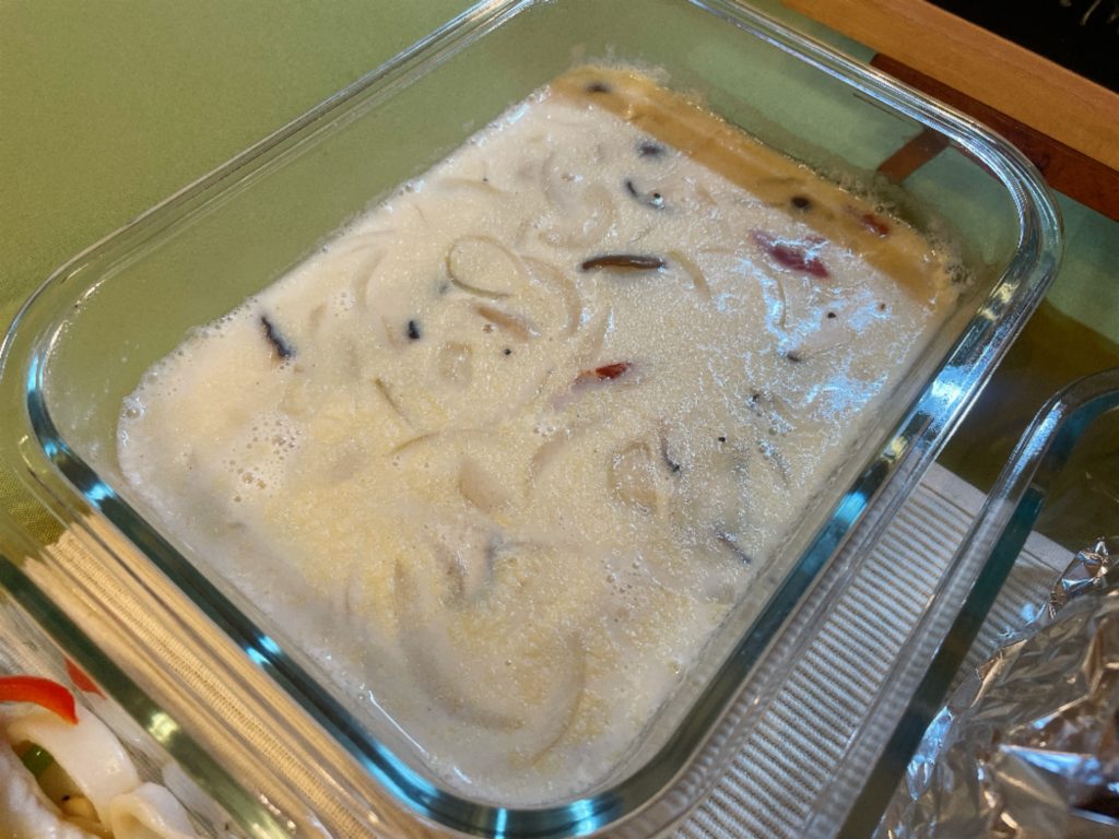 料理教室マンツーマンキノコ豆乳スープ