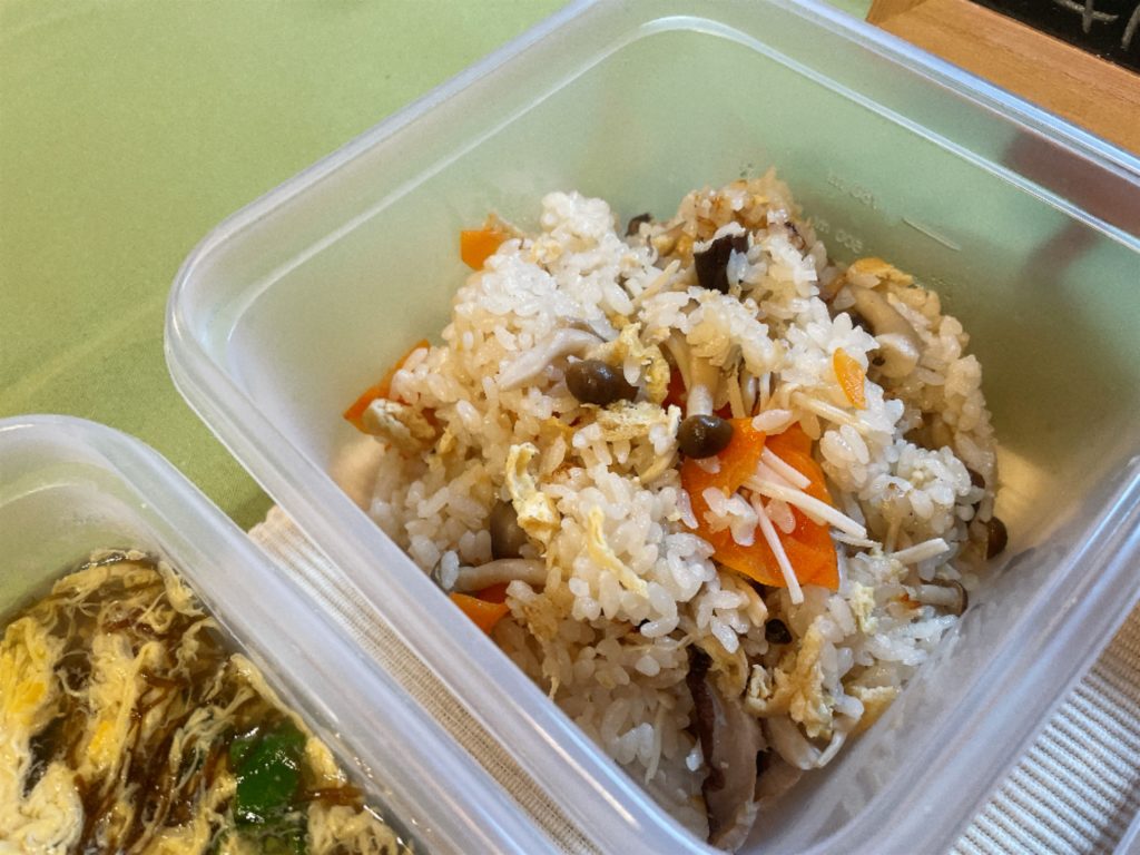料理教室マンツーマンきのこ炊き込みご飯