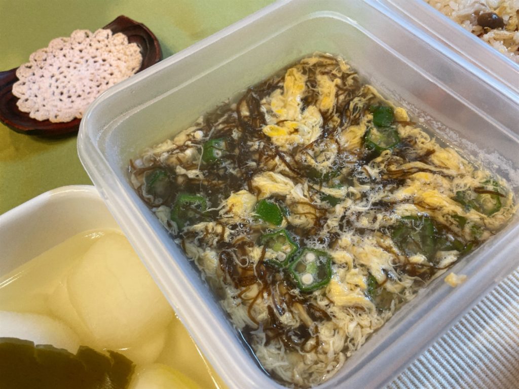 料理教室マンツーマンもずくかき玉汁