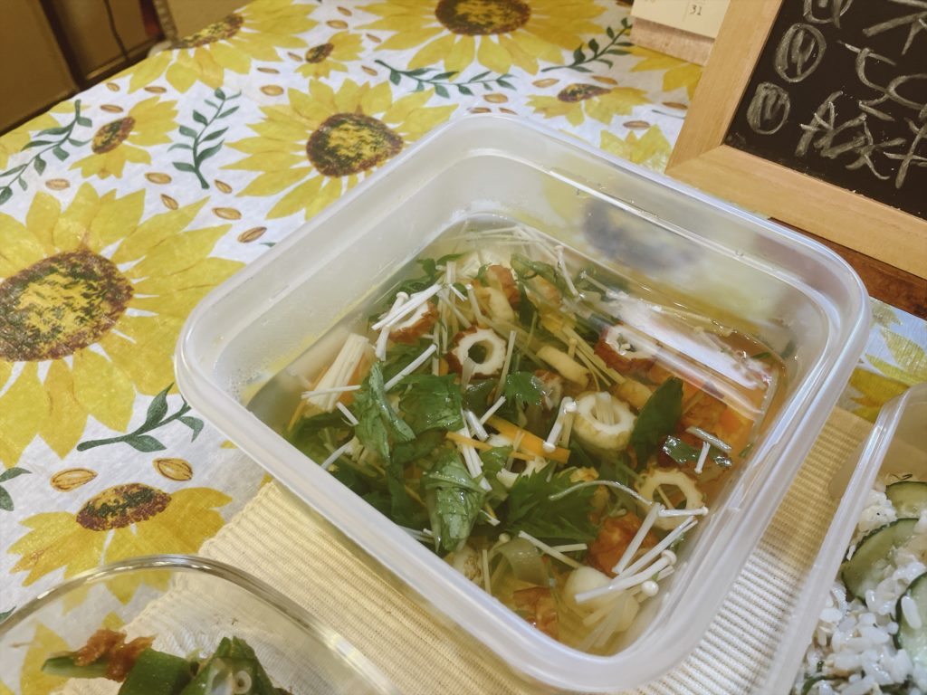 料理教室マンツーマン茗荷ちくわお吸い物