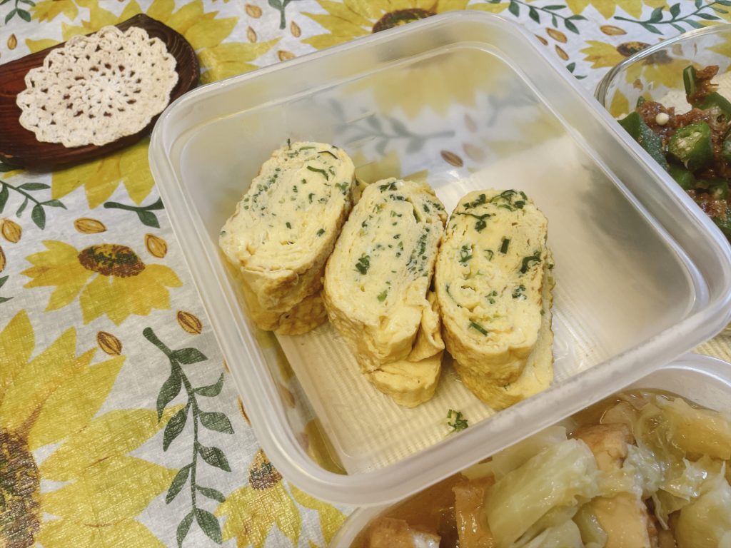 料理教室マンツーマンネギ入りだし巻き