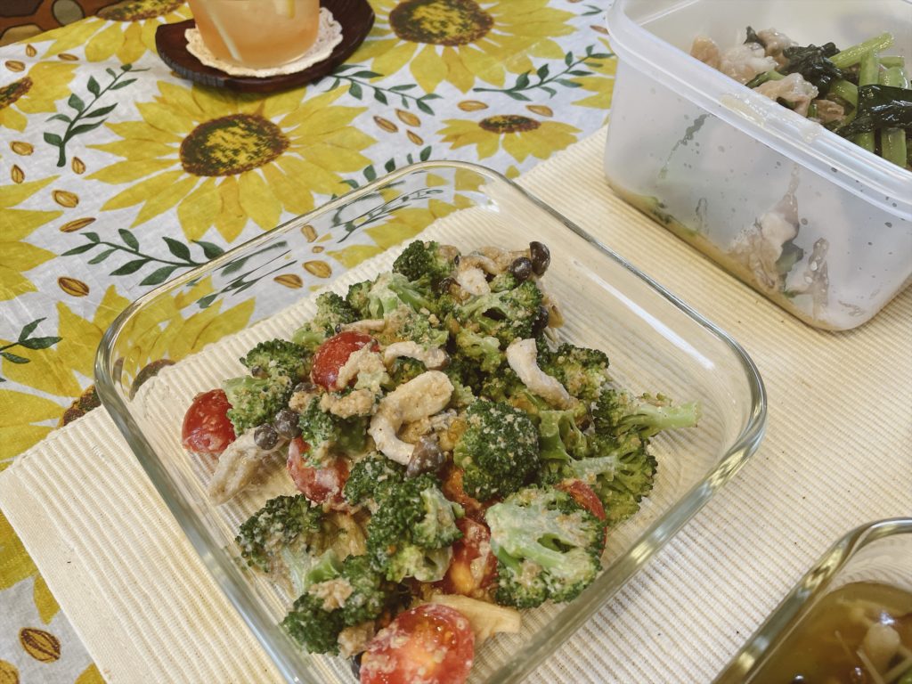 料理教室マンツーマンブロッコリー胡麻和え
