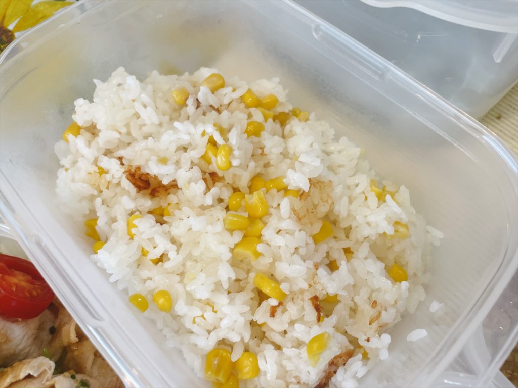 料理教室マンツーマン中華コーン炊き込みご飯