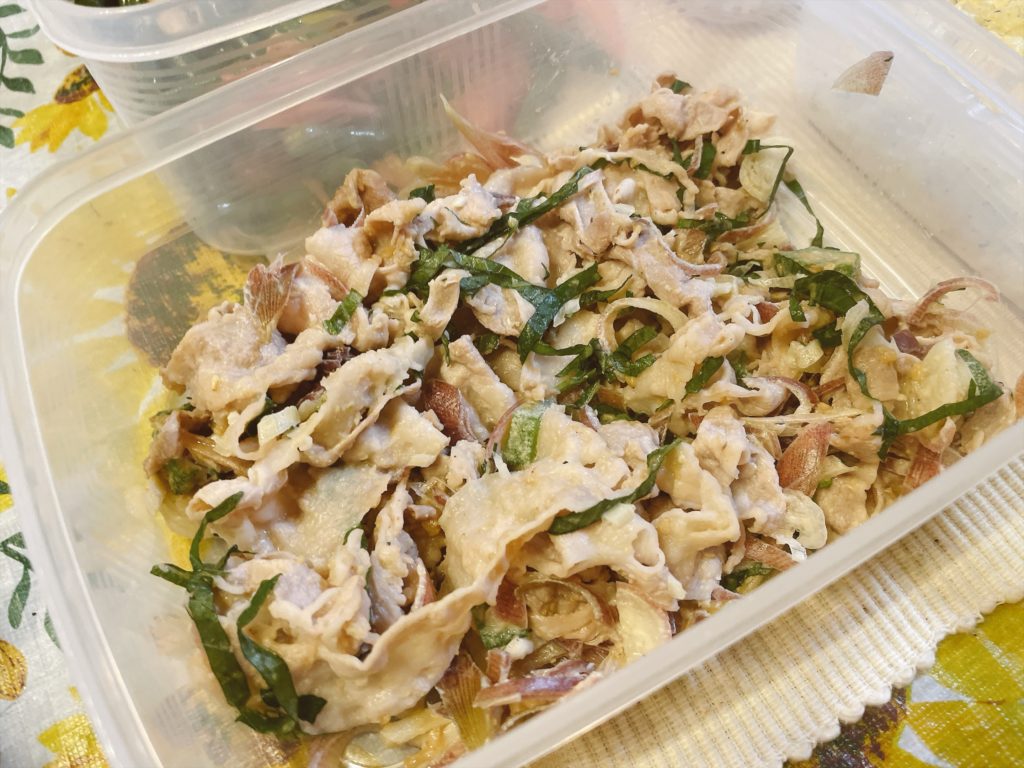 料理教室マンツーマン豚しゃぶ胡麻和え