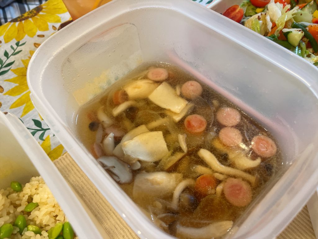 料理教室マンツーマンきのこタマネギスープ