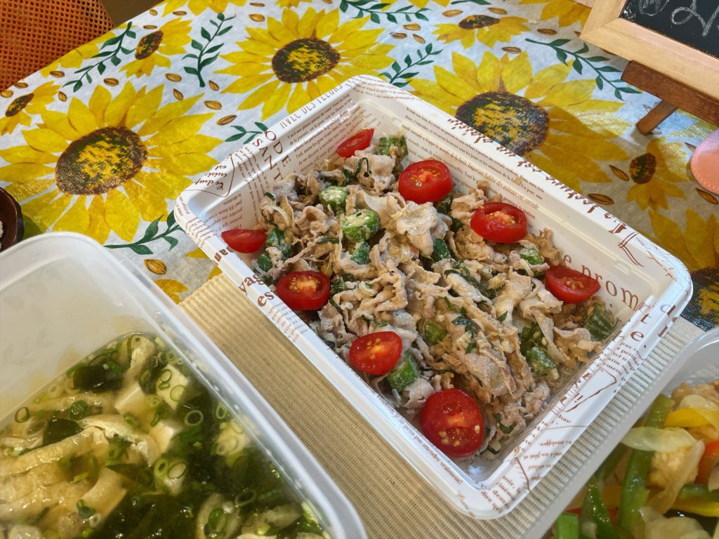 料理教室マンツーマン豚しゃぶ胡麻和え