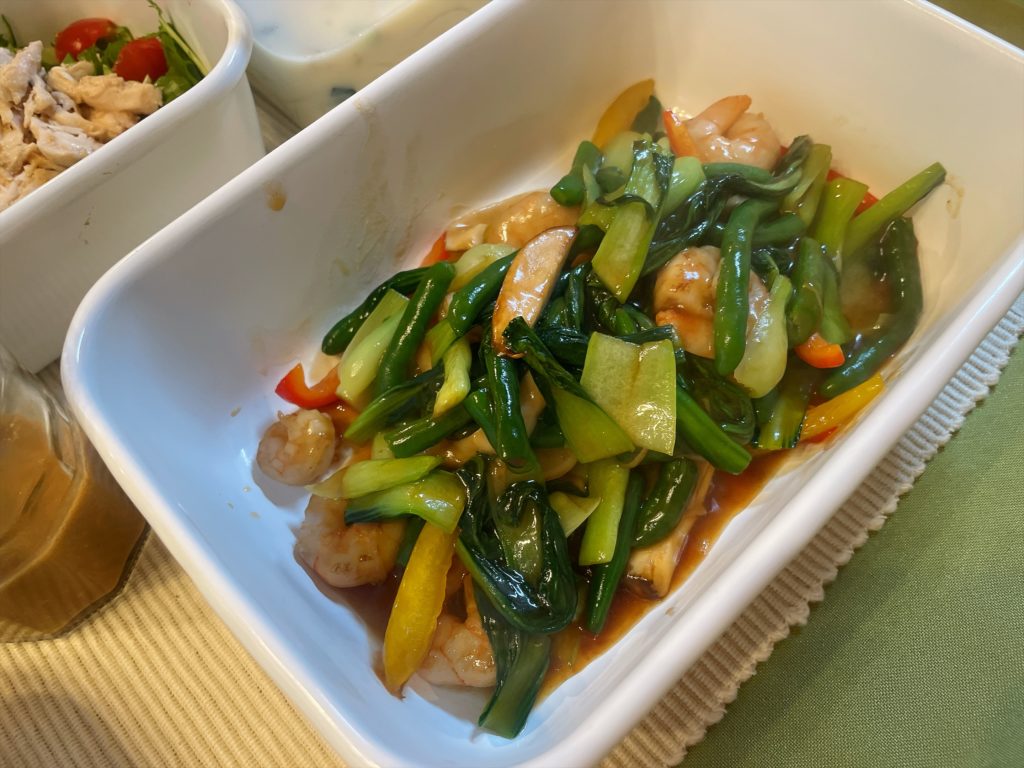 料理教室マンツーマンえび青梗菜オイスターソース