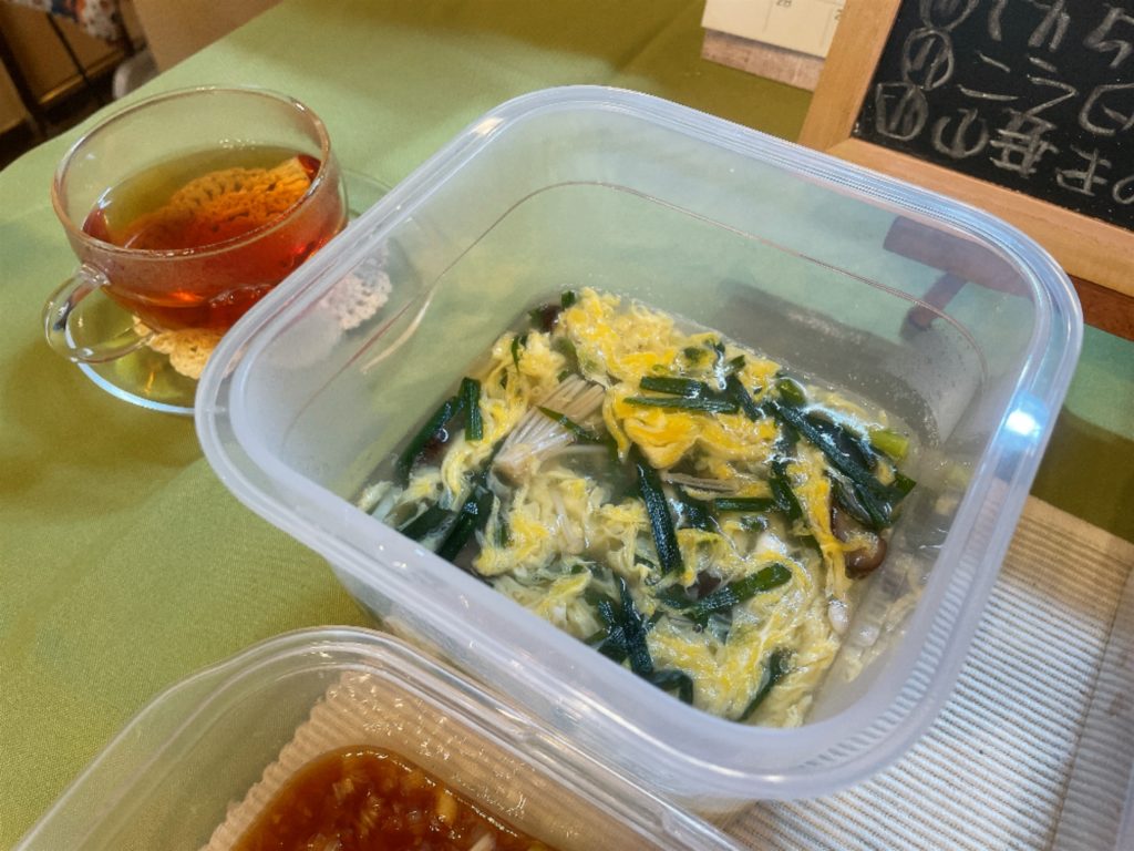 料理教室マンツーマンにらたまスープ