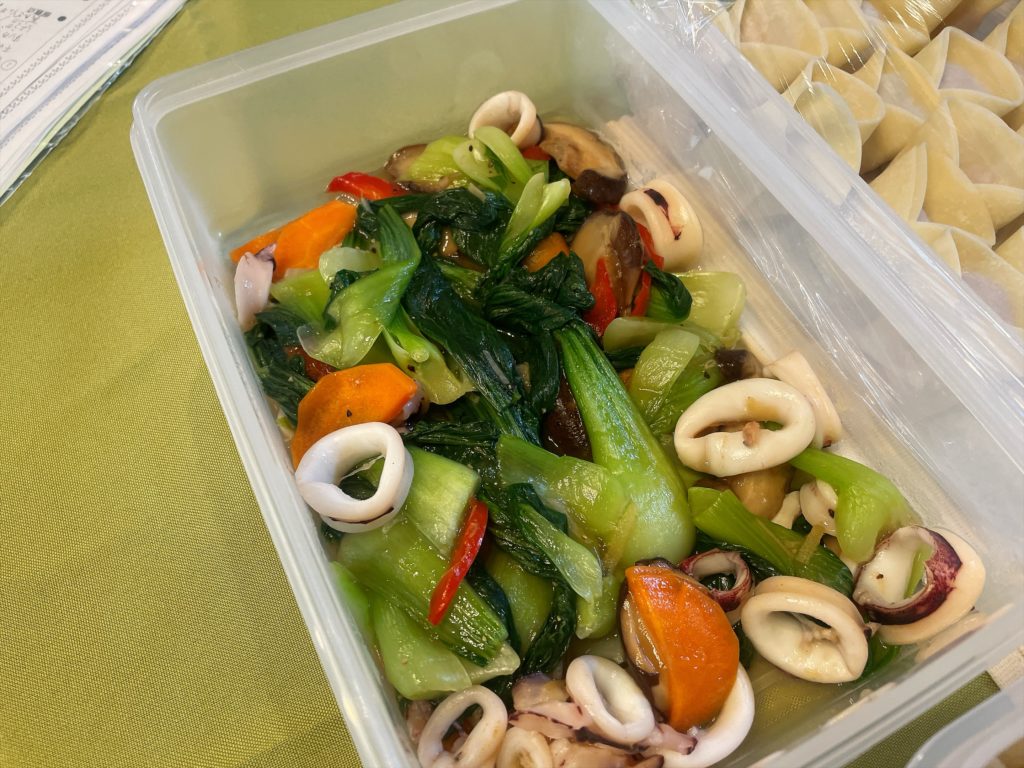 料理教室マンツーマンイカ青梗菜旨煮