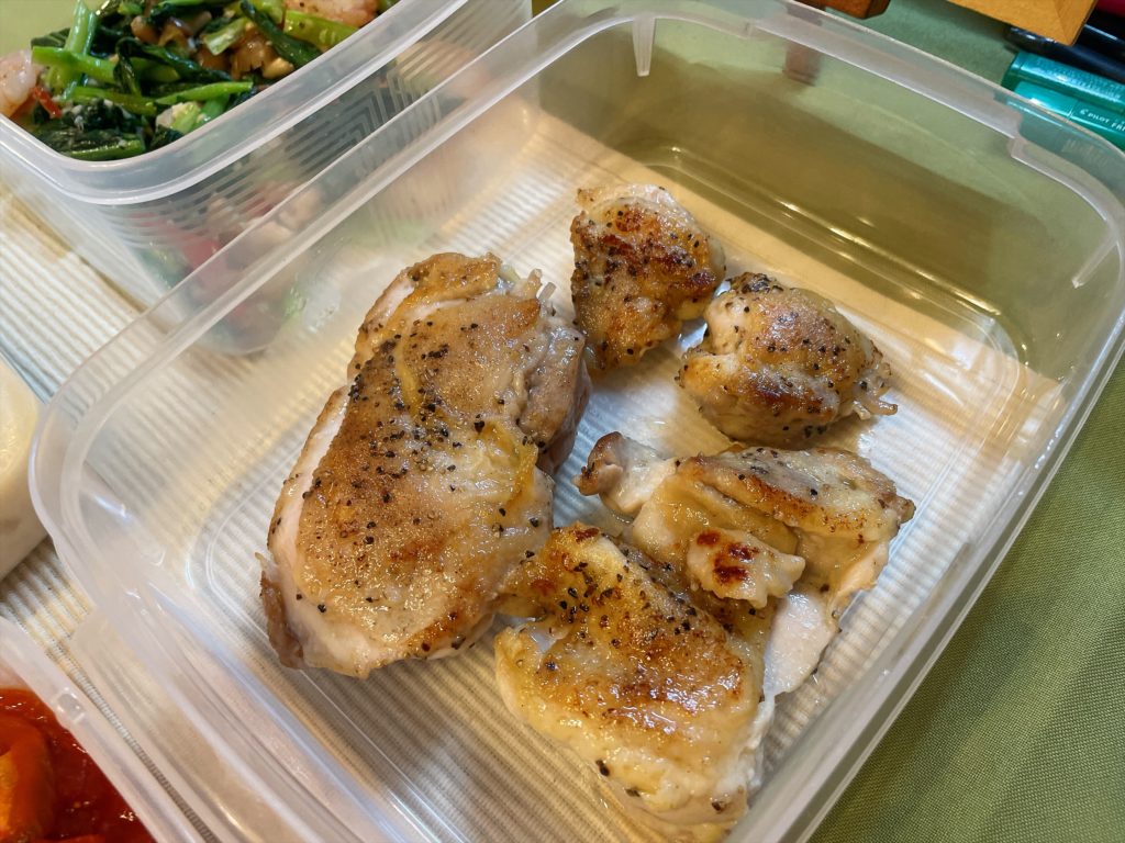 料理教室マンツーマンチキンのソテー