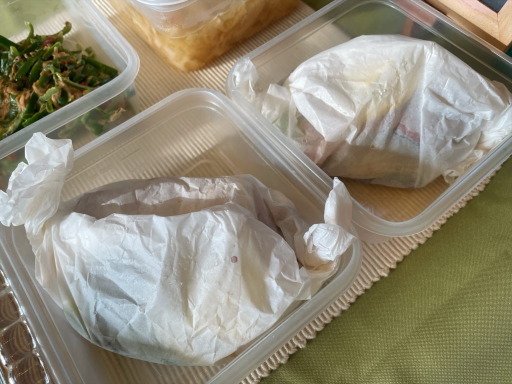 料理教室マンツーマンシャケシート包み蒸し