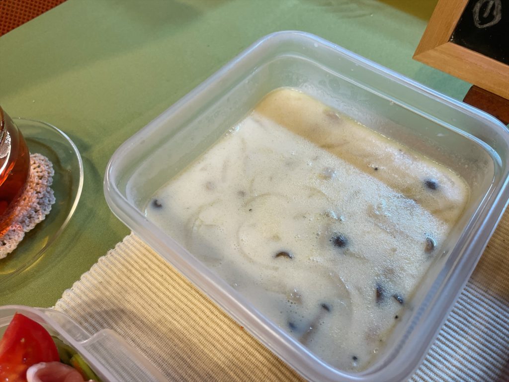 料理教室マンツーマンベーコン豆乳スープ