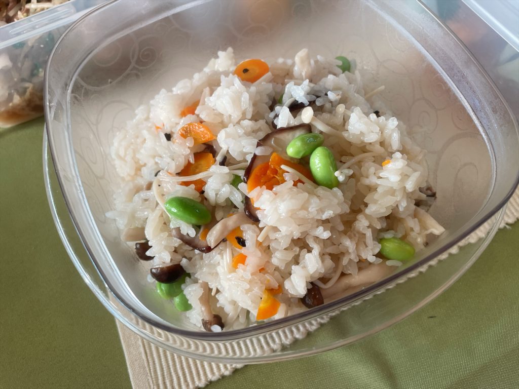 料理教室マンツーマンきのこ炊き込みご飯