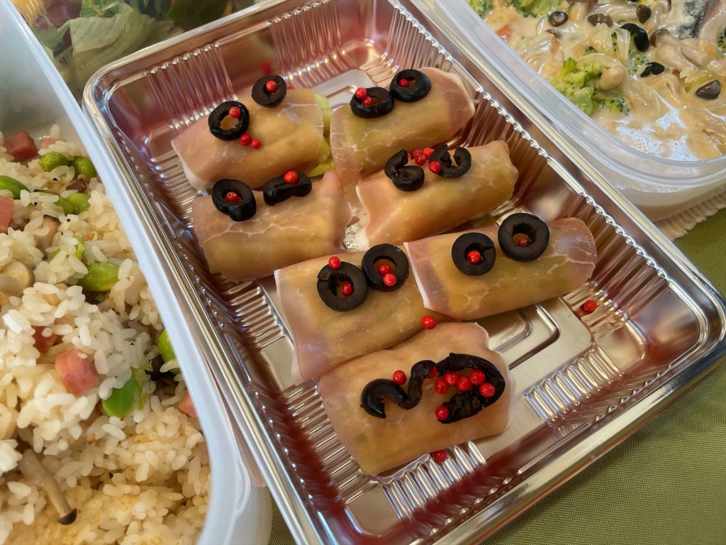 料理教室マンツーマン茄子生ハム巻き