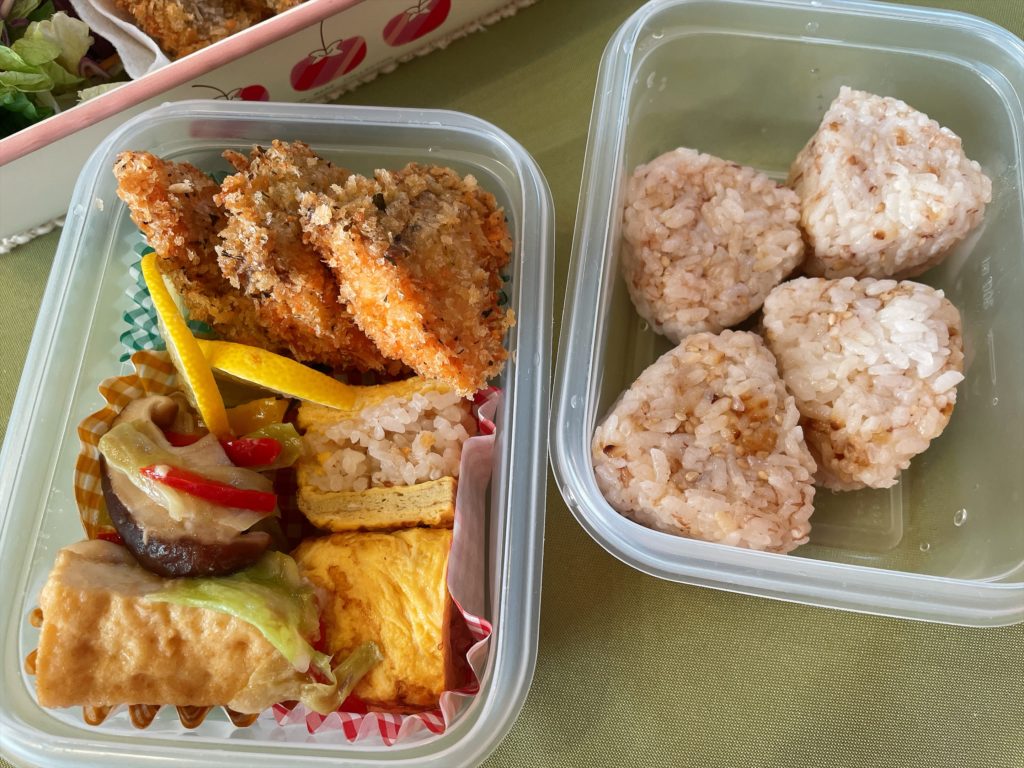 料理教室マンツーマンシャケフライ弁当