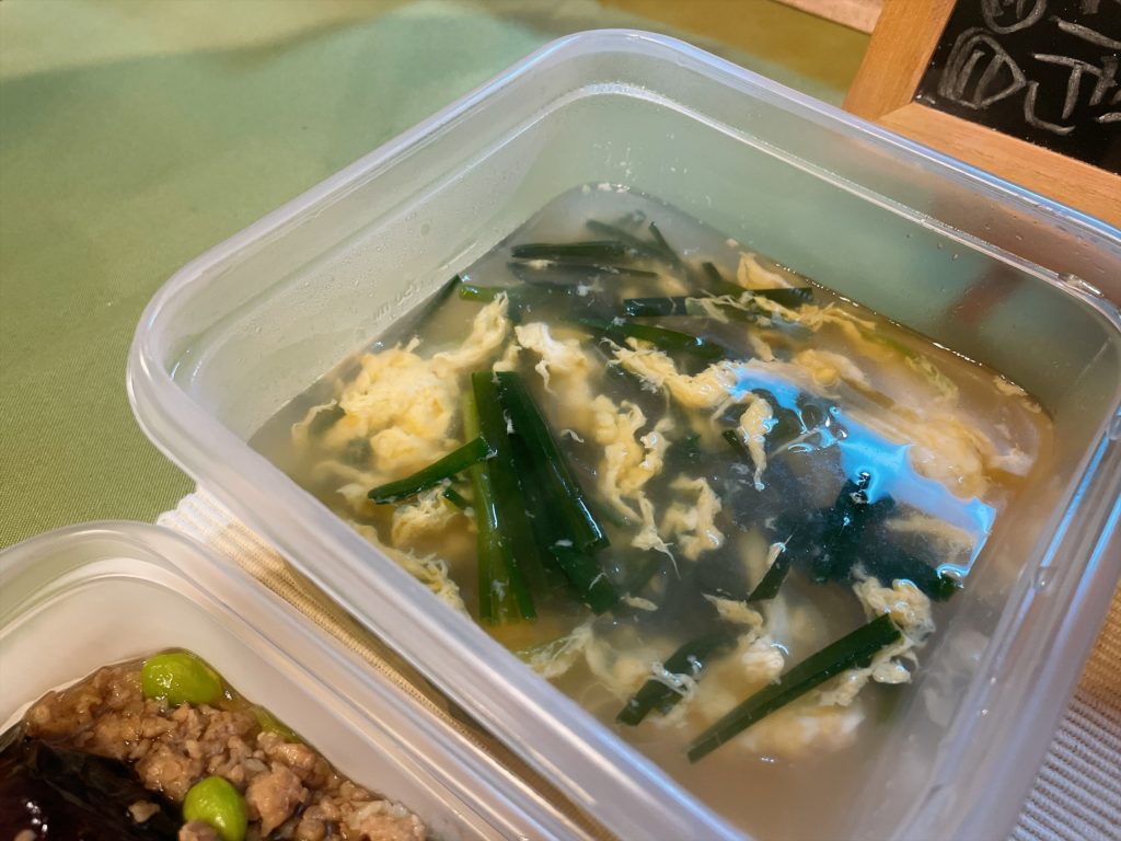 料理教室マンツーマン春雨にらたまスープ